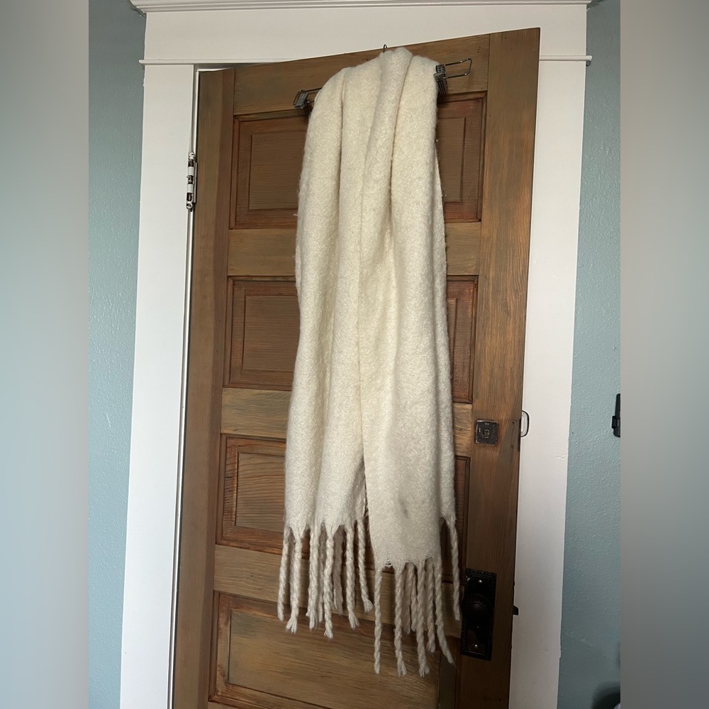Free People Cream Knit Scarf